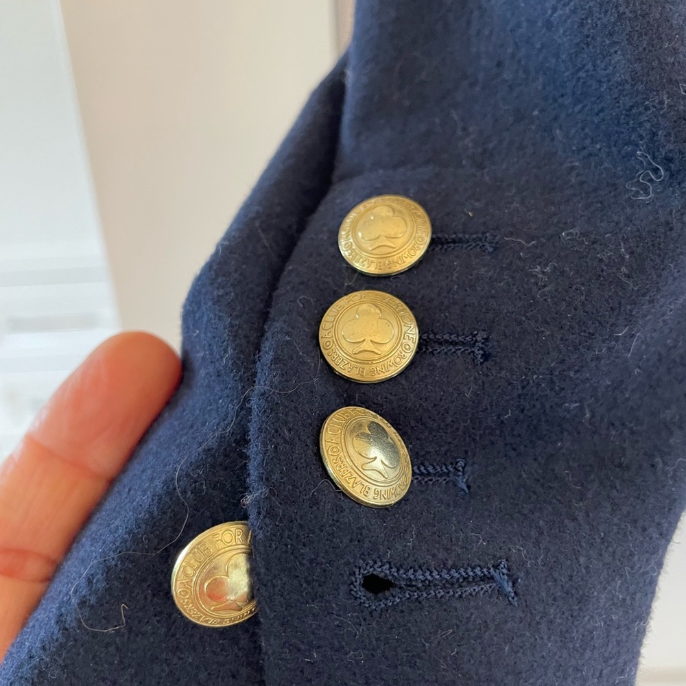 Rowing Blazers Navy Blazer with Green Stripes - Picture 3 of 7
